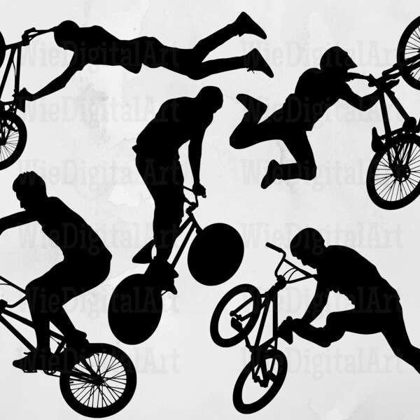 Bmx stunt svg - Bmx rider Silhouette - Bicyclists svg bundle - Bicyclists svg - Bmx racing Cut File - Extereme Sport Clipart-Svg-Eps-Dxf-Png