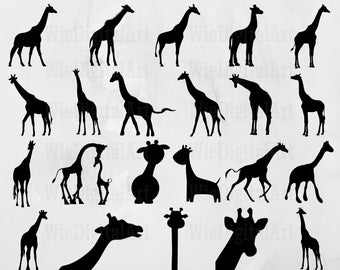 Giraffe svg - Giraffe Silhouette - Giraffe svg bundle - Giraffe svg design - Giraffe Cut File - Giraffe Clipart - Svg - Eps - Dxf - Png