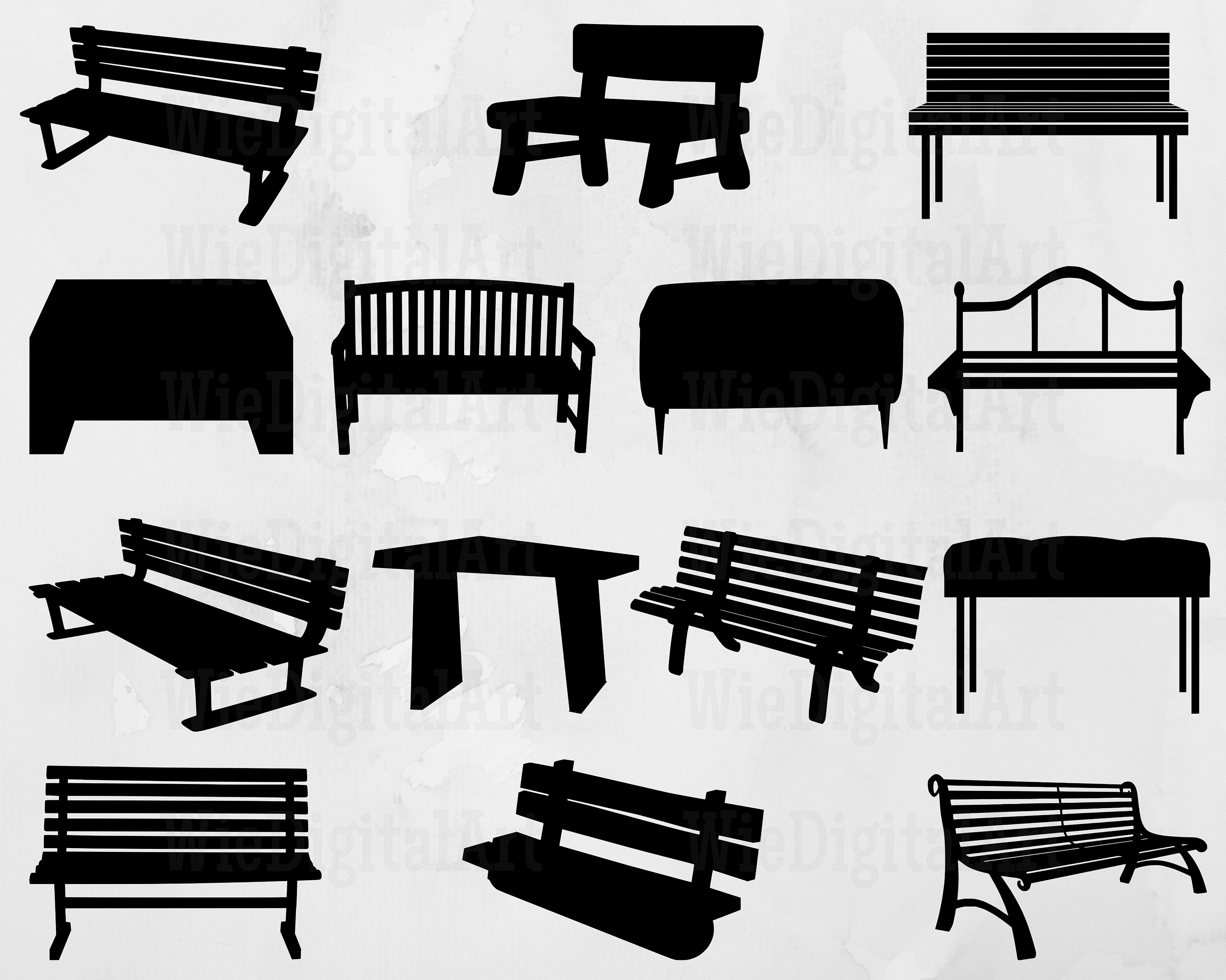 Park Bench Clipart Black And White