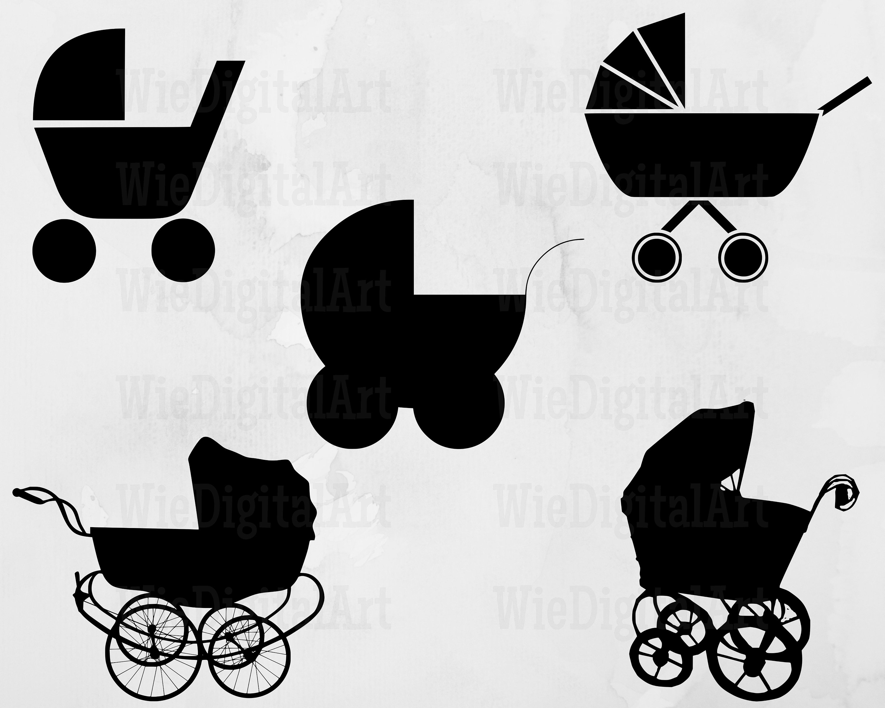 Baby Carriage Svg Baby Carriage Silhouette Baby Carriage Svg Bundle