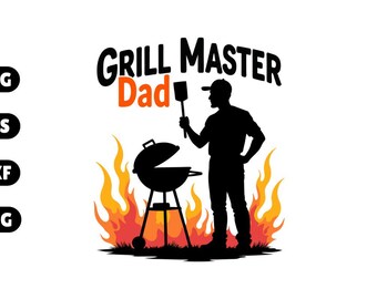Grill Master Dad svg | BBQ Shirt Design | Father Day Quote Graphic png eps dxf | Cricut Silhouette
