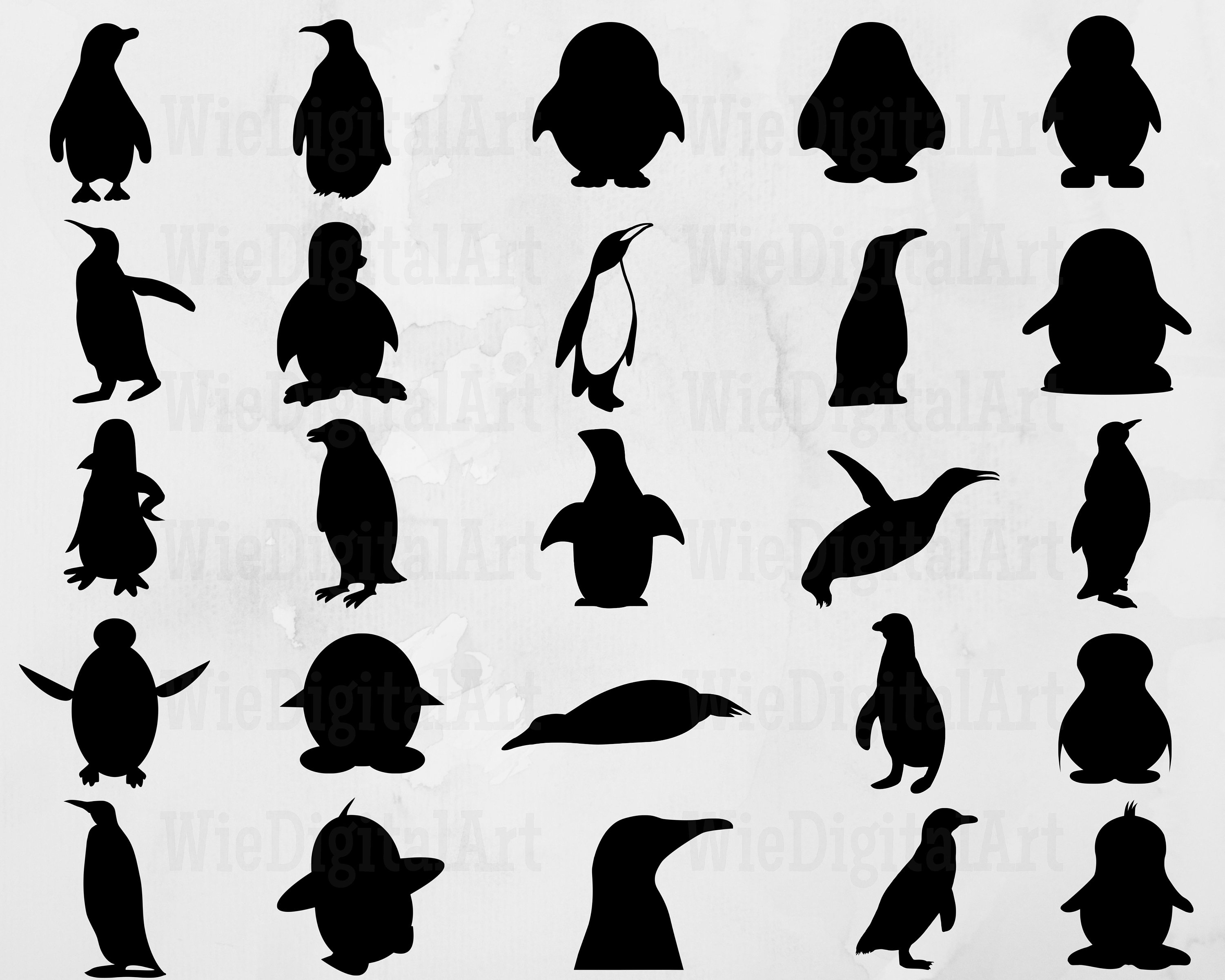 Penguin Svg Penguin Silhouette Penguin Svg Bundle Penguin Svg Design