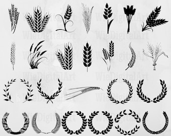 Weizen svg - Weizen Silhouette - Getreide svg - Weizenschnittdatei - Weizenschnittdatei - Weizenschnittdateien - Svg - Eps - Dxf - Png