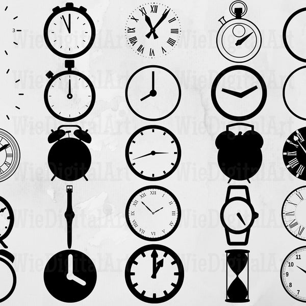 Clock svg - Clock Silhouette - Clock svg bundle - Clock svg design - Clock Cut File - Clock Clipart - Svg - Eps - Dxf - Png