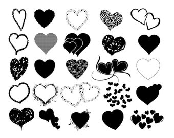 Corazón svg, Amor svg, Silueta romántica, Boda png, Romance svg, Matrimonio svg, Vector icono de amor, Símbolo del corazón svg, Icono del corazón