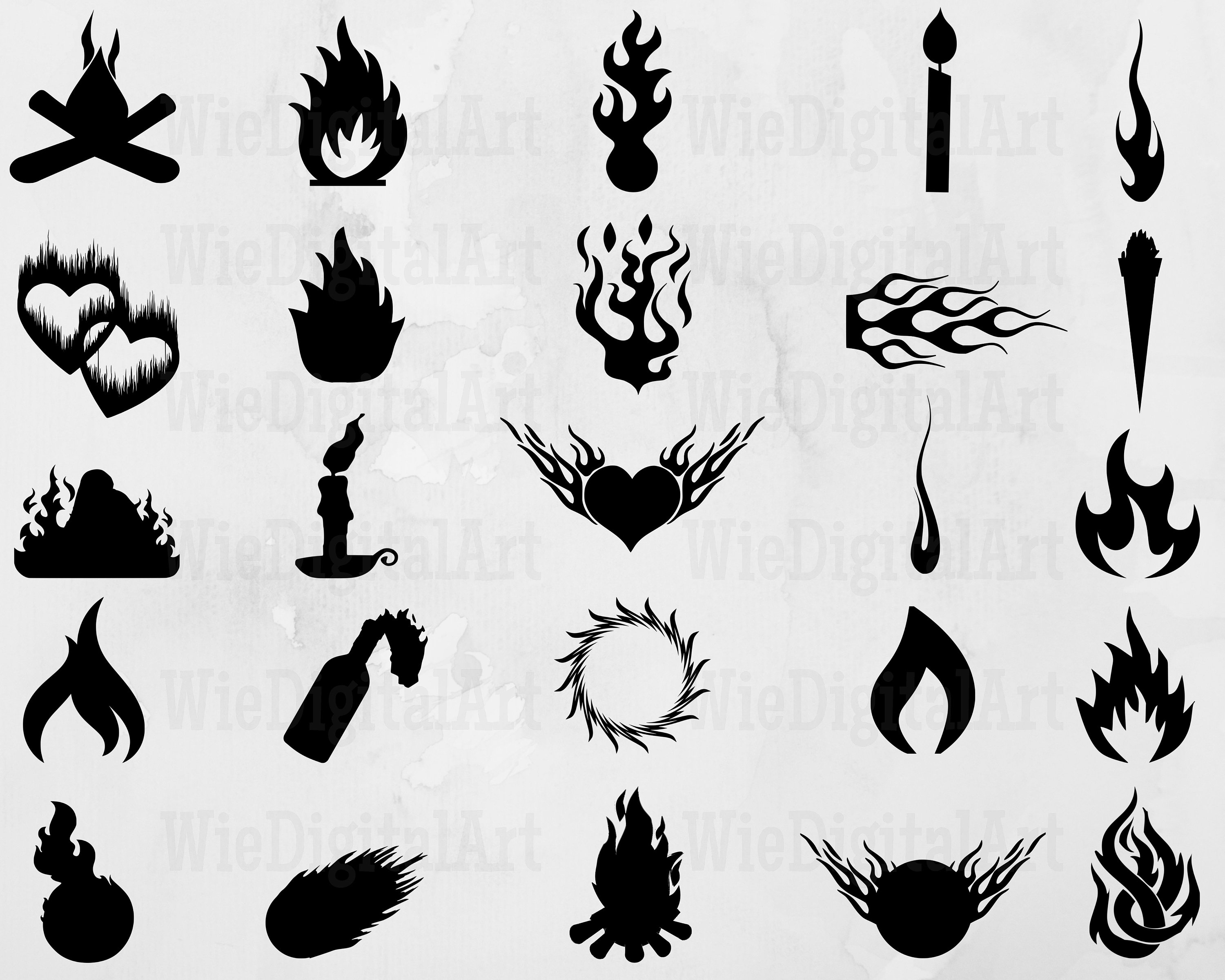 Flame svg Flame Silhouette Flame svg bundle Flame svg | Etsy