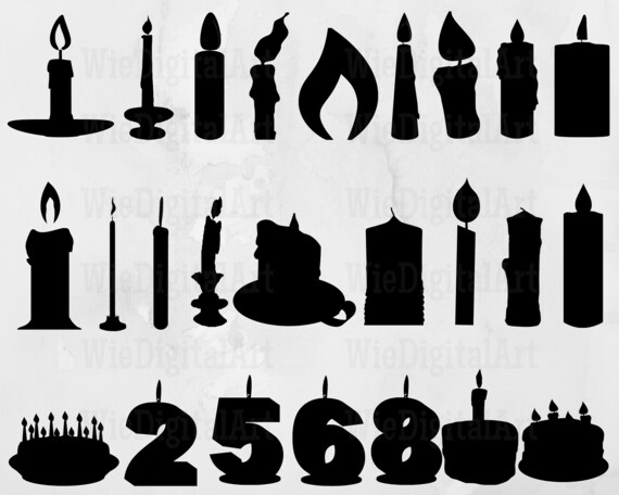 Candle svg Candle Silhouette Candle svg bundle Candle | Etsy