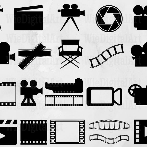 Film svg - Film Silhouette - Movie svg bundle - Movie svg design - Cinema Cut File - Cinema Clipart - Svg - Eps - Dxf - Png