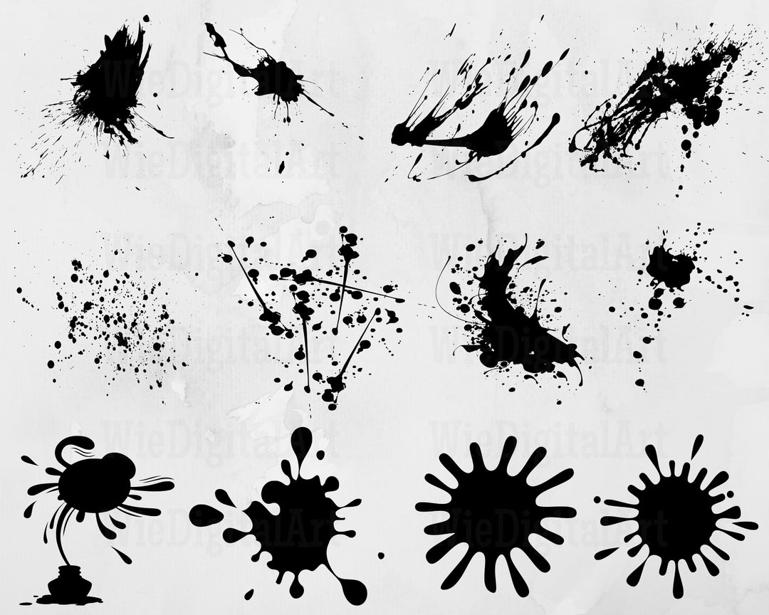 Ink Svg - Ink Silhouette - Ink Svg Bundle - Paint Svg Design - Paint ...