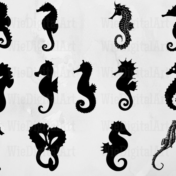 Seahorse svg - Seahorse Silhouette - Seahorse svg bundle - Seahorse svg design - Seahorse Cut File - Seahorse Clipart -Svg - Eps - Dxf - Png