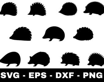 Hedgehog svg Bundle | 11 Woodland Hedgehog Silhouette Cut Files for Cricut Silhouette | Forest Animal Clipart svg png eps dxf Kids