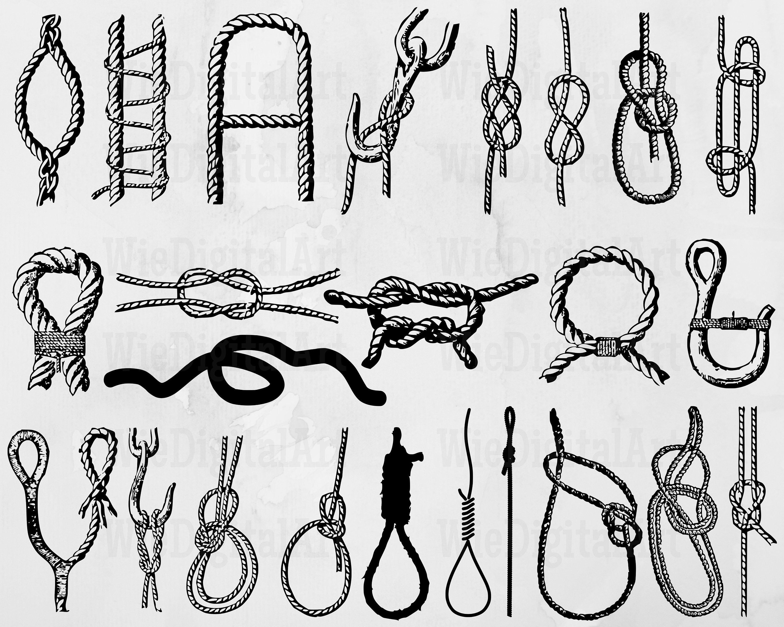 Rope Knot Svg Rope Knot Silhouette Rope Knot Svg Bundle Rope Knot