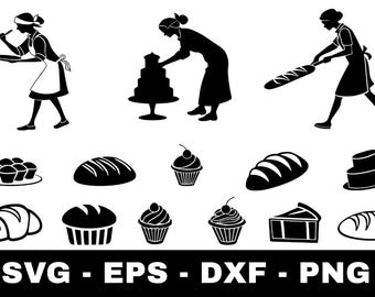 ベーキングバンドル | CricutとSilhouette用のキッチンカットファイル14点 (svg eps dxf png)