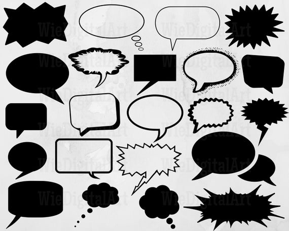 Speech Bubbles Svg Speech Bubbles Silhouette Text Bubble | Etsy