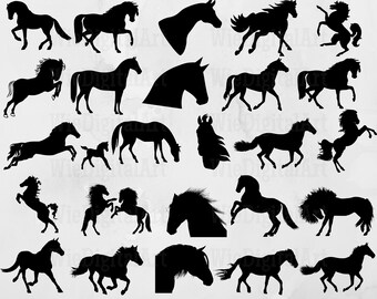 Horse svg - Horse Silhouette - Horse svg bundle - Horse svg design - Horse Cut File - Horse Clipart - Svg - Eps - Dxf - Png