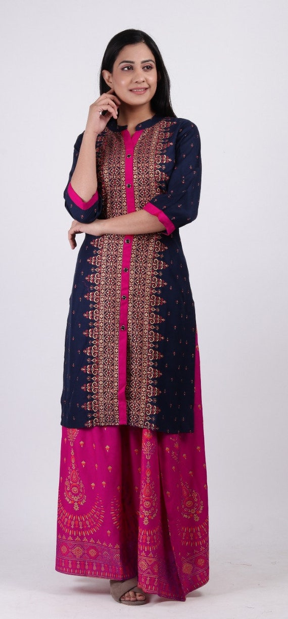 Designer Printed Rayon Kurti Skirt for 