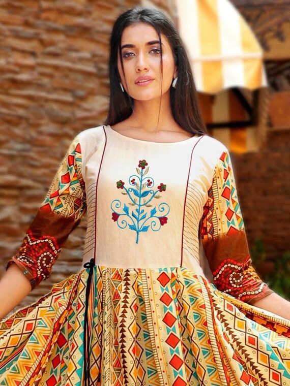 Cotton frock style best sale kurtis