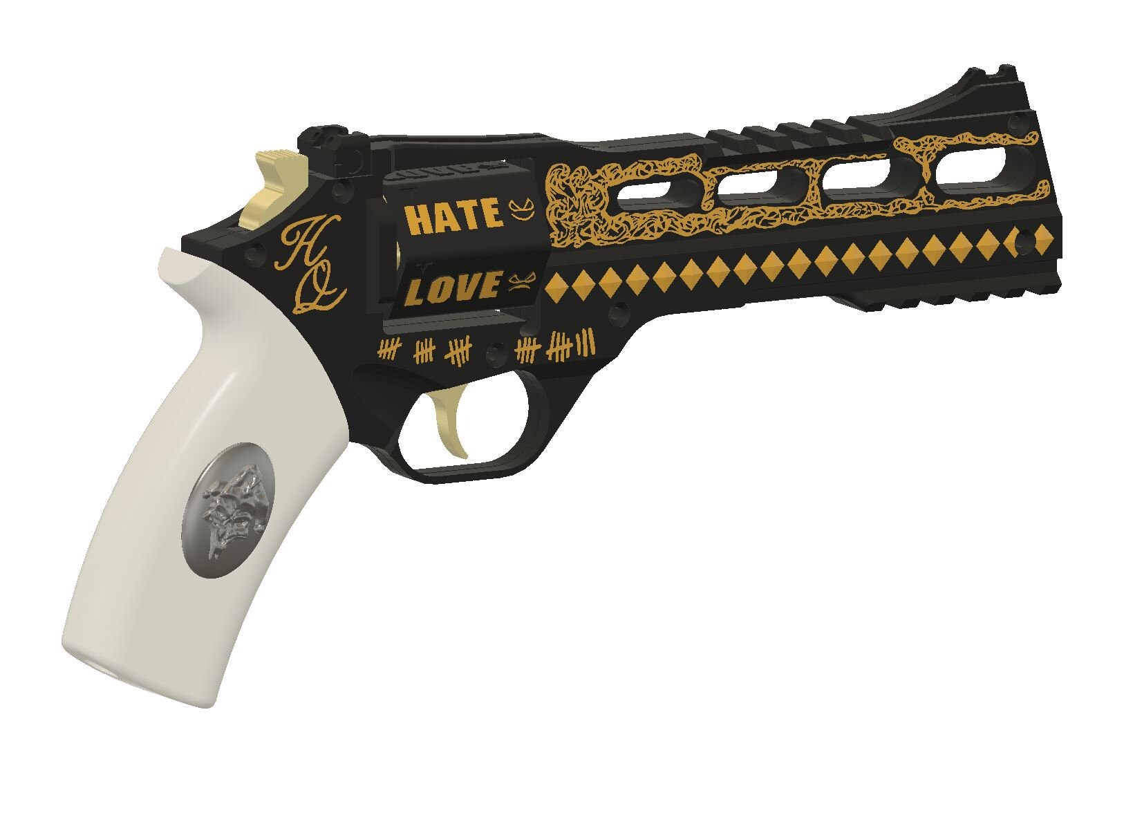 Harley Quinn Revolver Digital 3D Model STL For 3d Etsy
