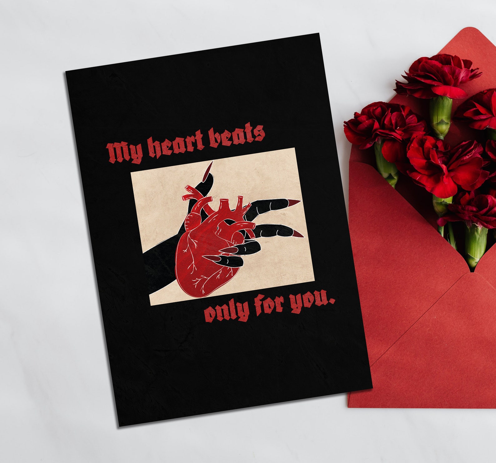 Goth / Dark Valentine's Card and Postcard PRINTABLE - Etsy France