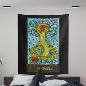 Tarot Wall Tapestry - 06 - The Lovers Tapestry - Goth Wall Tapestry
