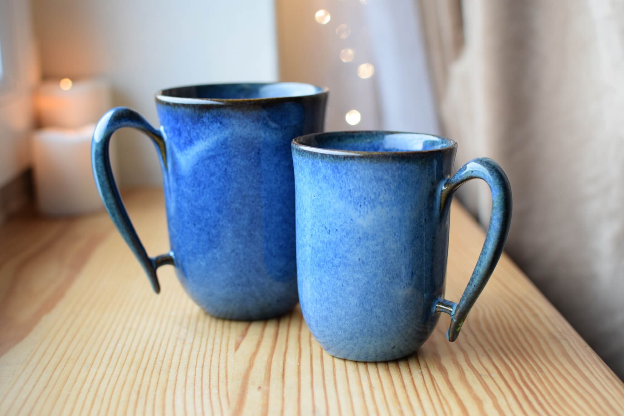 Large Ceramic Mug Oversized Mug Large Stoneware Mug Blue Etsy