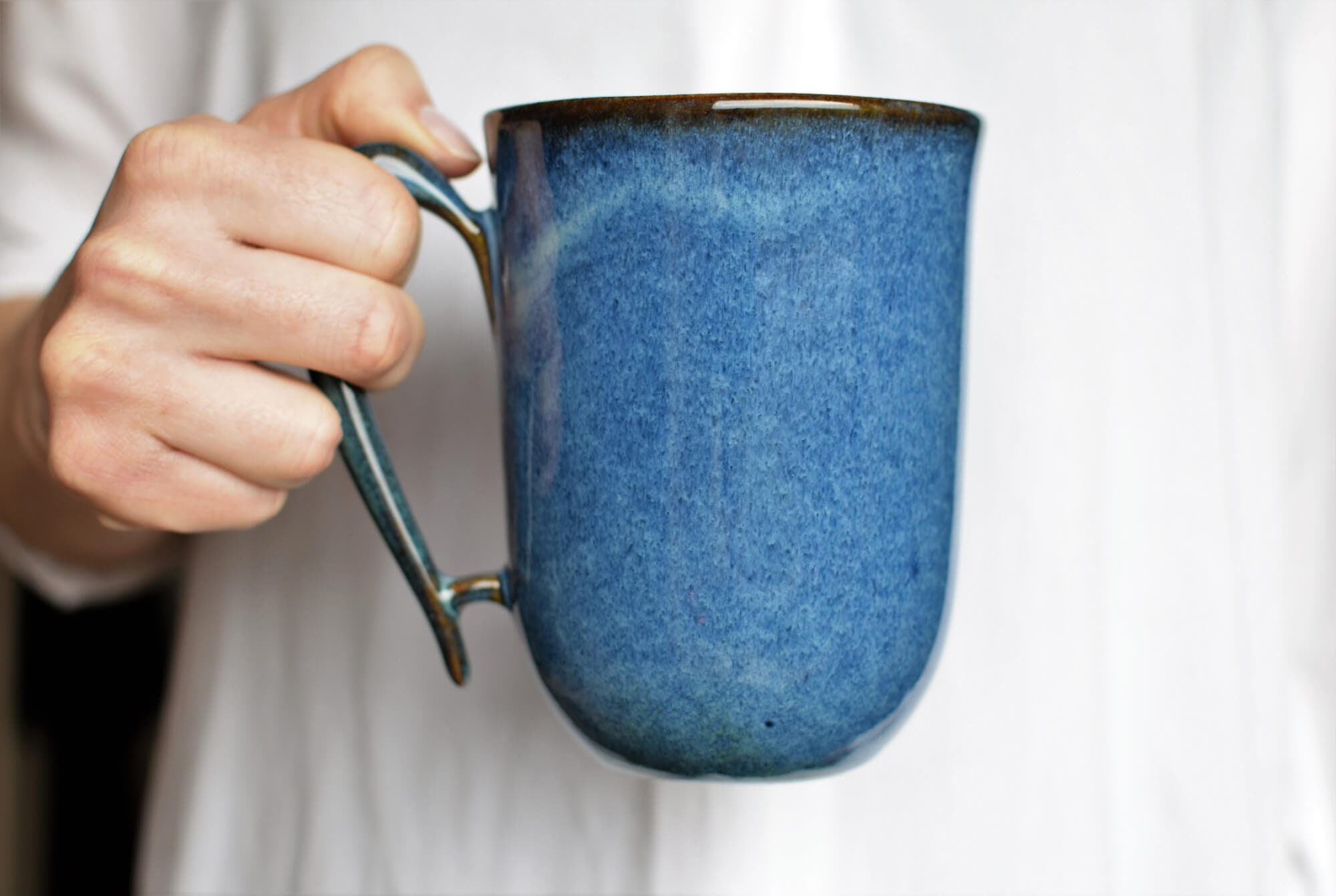 Large Ceramic Mug Oversized Mug Large Stoneware Mug Blue Etsy
