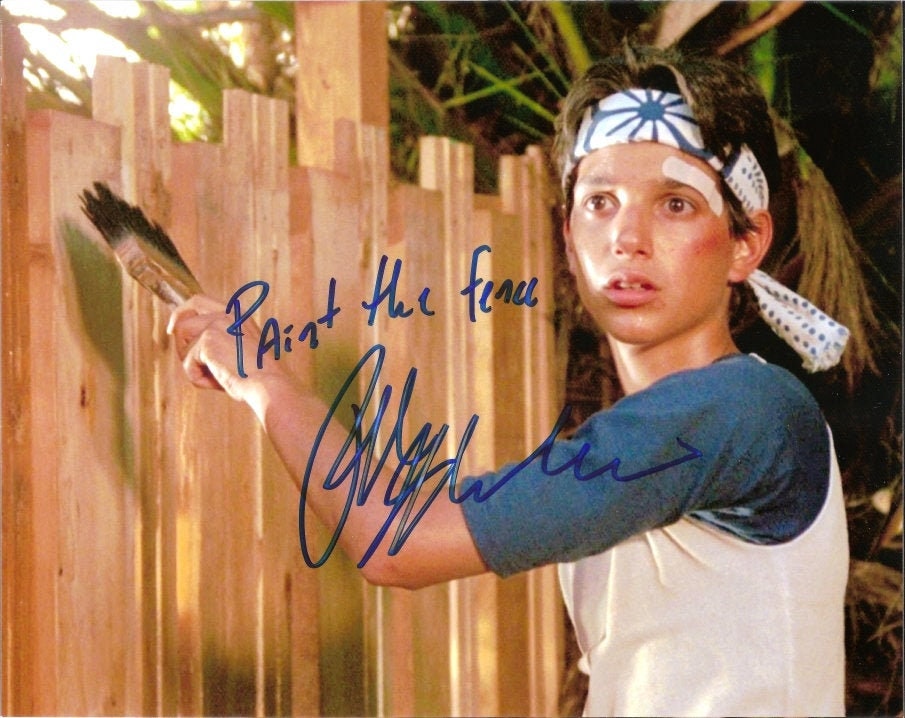 Ralph Macchio 'paint the Fence' Karate Kid Signed Inscribed Autograph