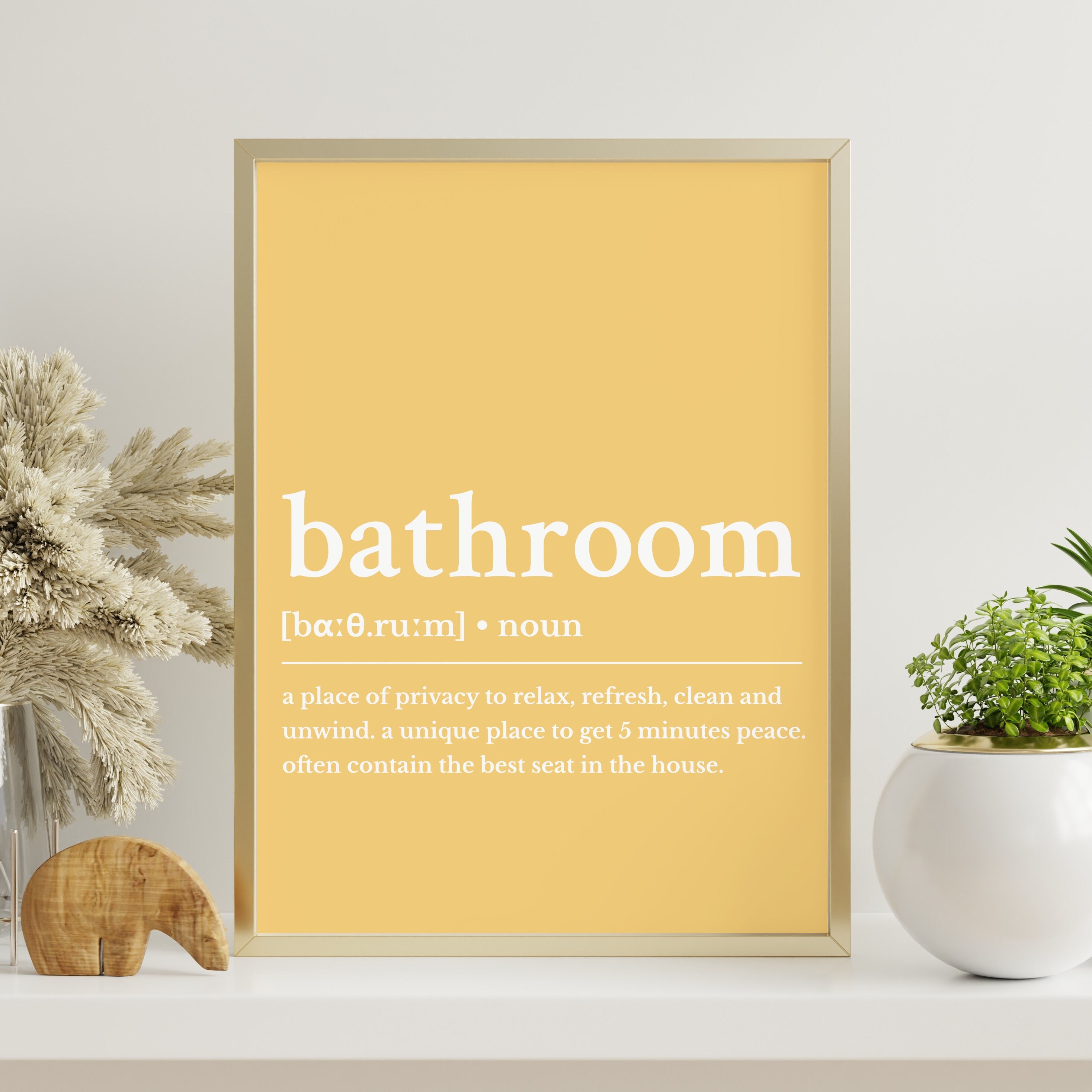 Bathroom Definition Print Bathroom Poster Typography Home Etsy