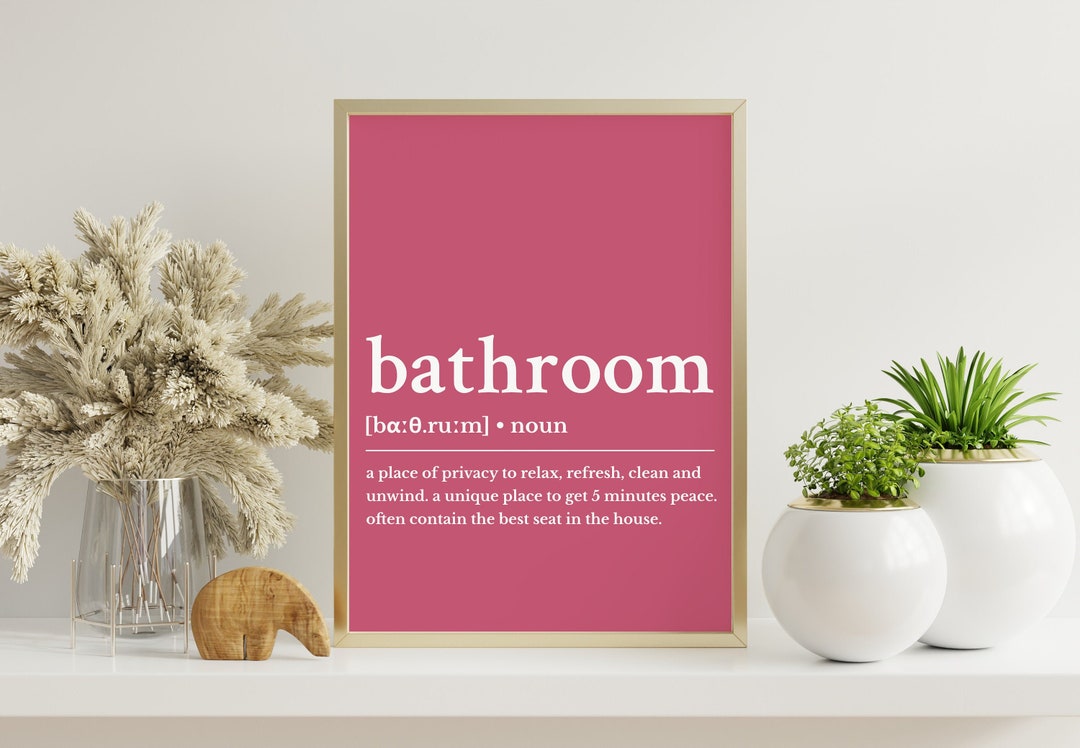 Bathroom Definition Print Bathroom Poster Typography Home Etsy