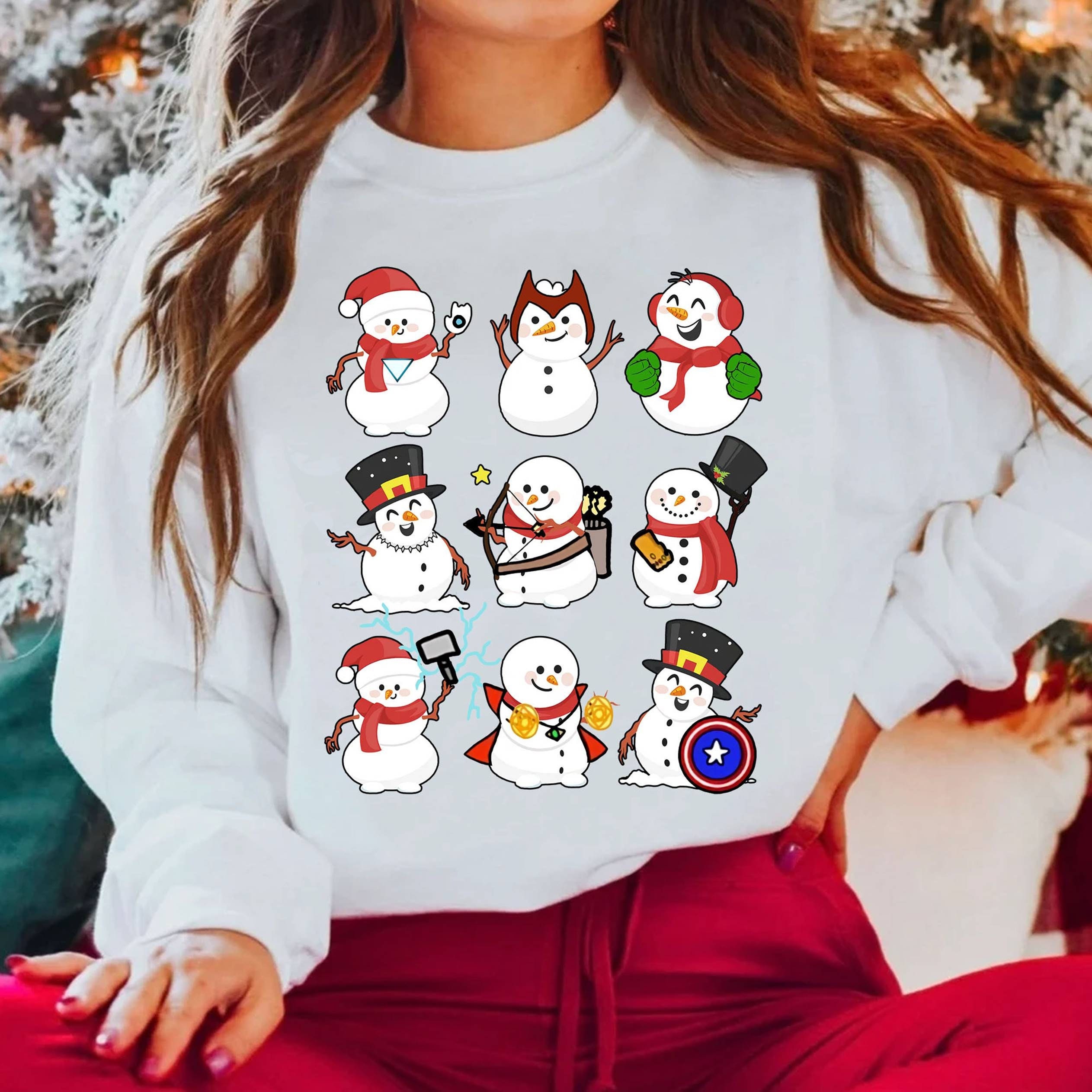 Discover Snowman Avengers Christmas Sweatshirt Disneyland Christmas Sweatshirt Snowman Xmas Sweatshirt