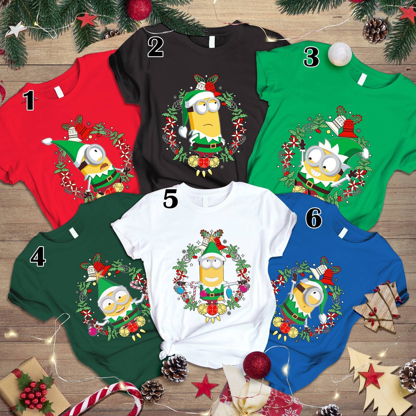 Discover Minions Weihnachtsshirt, Minions Santa, Minions Familie T-Shirt