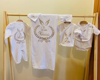 Coming Home Outfit set, Personalized Boho Baby Clothes, Baby Girl Gift, Baby Boy Gift, Baby Shower Gift