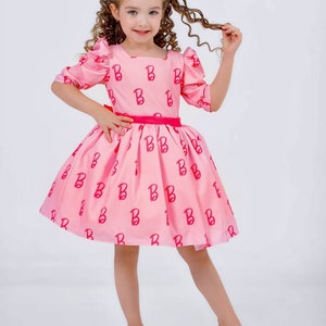 Hot pink dress , Birthday girl dress , Toddler birthday , pink baby dress , Pink photoshoot dress , Pink princess birthday gown image 3