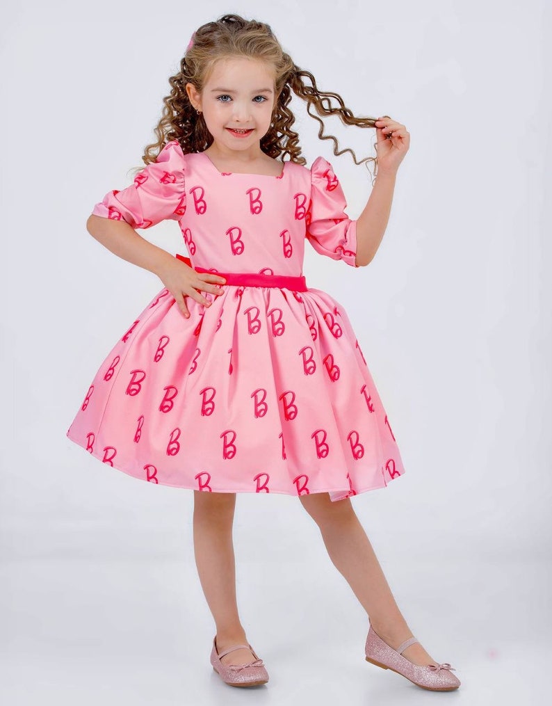 Hot pink dress , Birthday girl dress , Toddler birthday , pink baby dress , Pink photoshoot dress , Pink princess birthday gown image 3