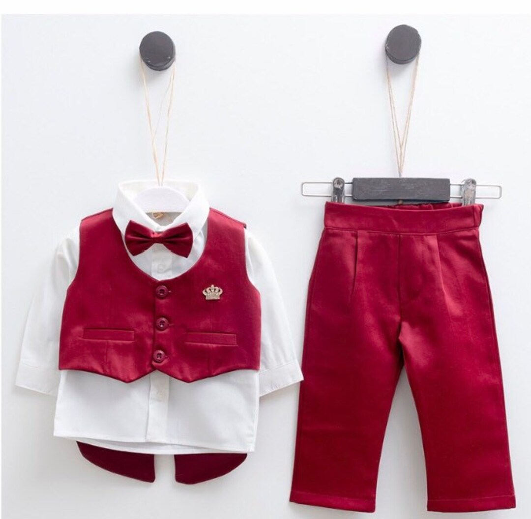 Red Baptism Dress for Baby Boy Baby Boy Baptism Outfits Etsy