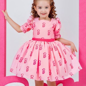 Hot pink dress , Birthday girl dress , Toddler birthday , pink baby dress , Pink photoshoot dress , Pink princess birthday gown image 2