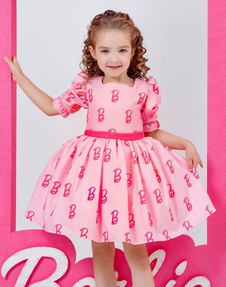 Hot pink dress , Birthday girl dress , Toddler birthday , pink baby dress , Pink photoshoot dress , Pink princess birthday gown image 2