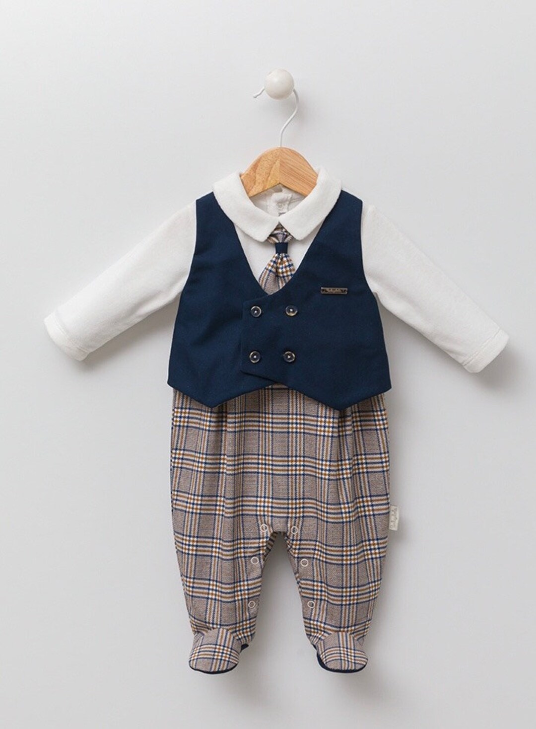 Navy Blue Baby Boy Romper Newborn Baby Shower Gift Etsy