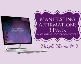 Money Affirmations Desktop Wallpapers | Purple Manifesting Desktop Wallpapers | Mac Wallpaper | Windows Wallpaper | Theme 3