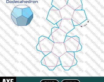 D12 Dice Pentagon Foldable Template: Digital Download - Print at Home DYI Origami Craft Shape Box Cut Out - Cricut Cutter Pattern - SVG PDF