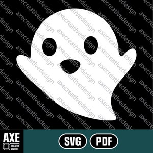 Cute Ghost | Digital SVG Vector File | Cutting Cricut Decal | Halloween Decor Spooky Boo Ghoul Goblin White Sheet Scare Fright Silhouette