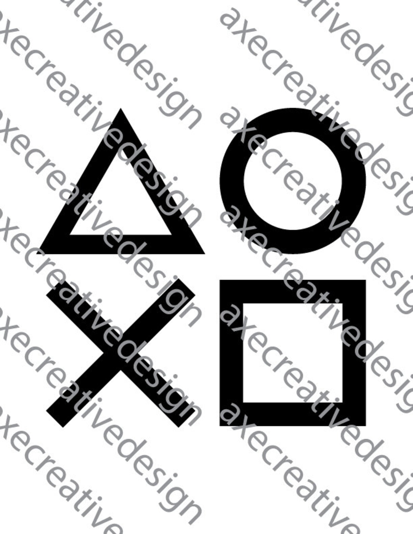 Triangle Circle X Square playstation Inspired Vector Cutting Etsy UK