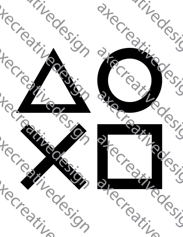 Triangle Circle X Square playstation Inspired Vector Cutting Etsy UK