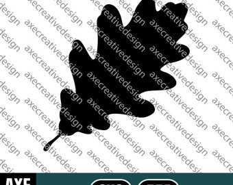 English Oak Tree Leaf | Digital SVG Vector File | Cutting Cricut Decal | Fall Autumn Leaves Foliage Nature Seasons Silhouette