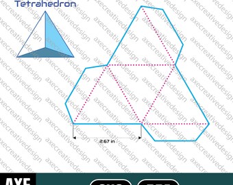 D4 Dice Triangle Foldable Template: Digital Download - Print at Home DYI Origami Craft Shape Box Cut Out - Cricut Cutter Pattern - SVG PDF