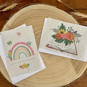 Carte à Planter "Merci de m'avoir aidé à grandir" – Cadeau Écologique pour Maîtresse ou ATSEM – Remerciement Fin d'Année Scolaire
