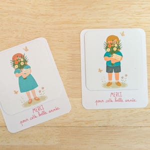 Magnet "Merci maîtresse" - Cadeau de fin d’année scolaire  - Souvenir original - Remerciement fin d'année scolaire
