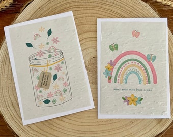 Carte à Planter "Merci pour cette belle année" – Cadeau Écologique pour Maîtresse ou ATSEM – Carte de Remerciement Écologique à Planter