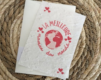 Carte à planter La meilleure maman du monde Cadeau fête des mères Cadeau maman