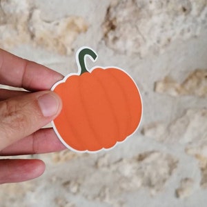 Sticker Citrouille en Vinyle - Décoration Halloween - Autocollant Citrouille Orange - Sticker Mur, Fenêtre ou Objet - Idée Déco Automne